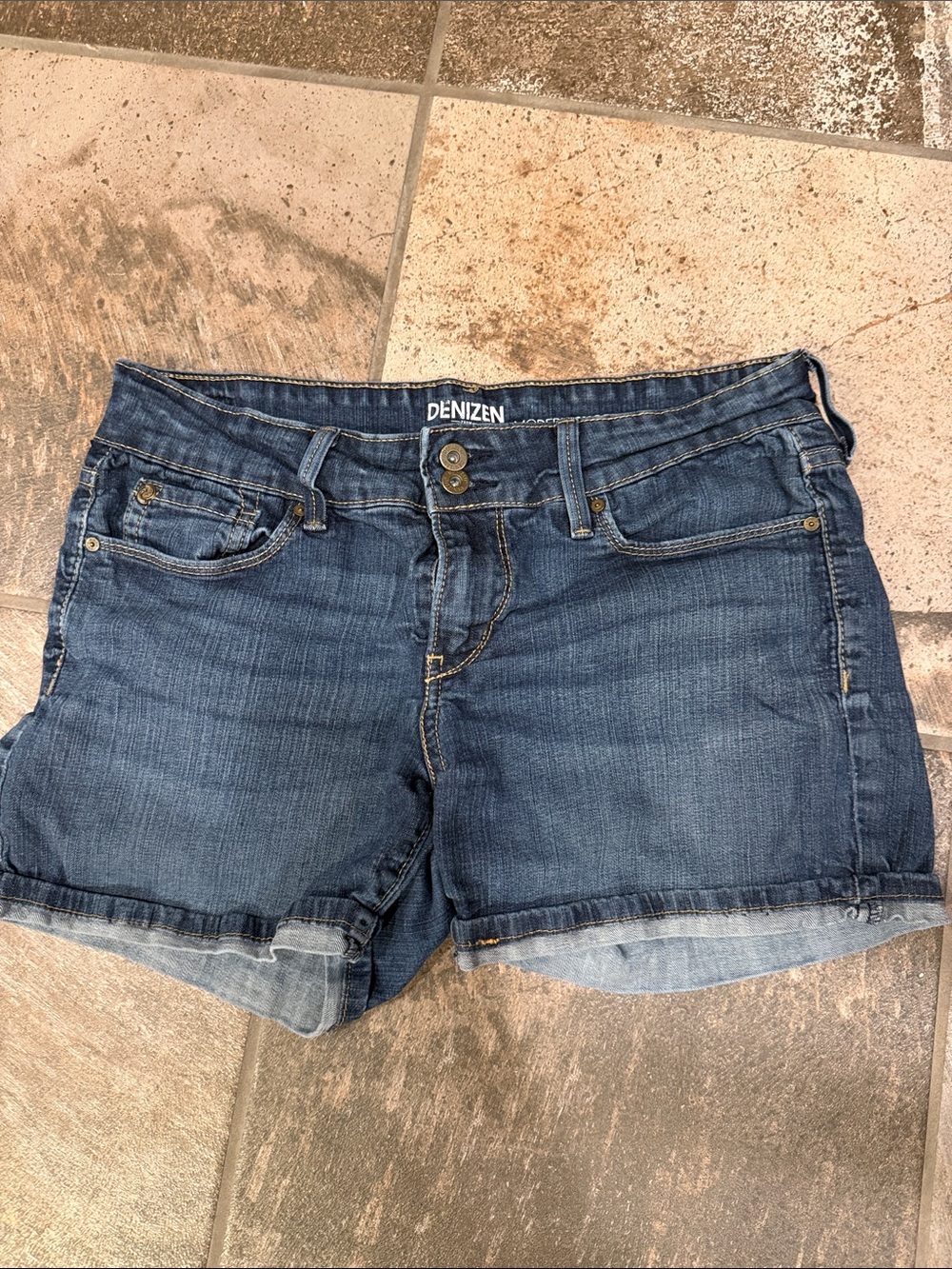 Denizen from Levi's Medium Blue Rolled Cuff Denim Shorts